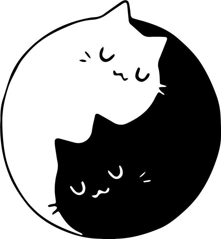 乙烯基地毯动物与阴阳猫相伴 - TenStickers