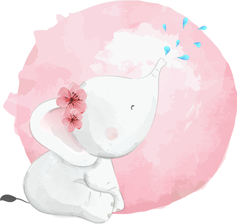 乙烯基地毯动物适合儿童的非洲小象女孩 - TenStickers