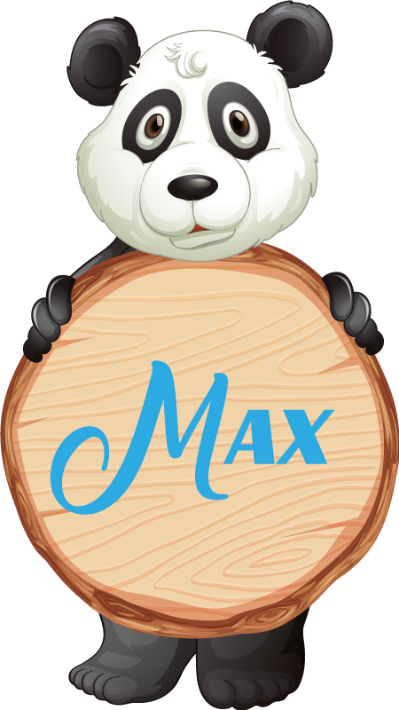 乙烯基地毯动物定制名字的熊猫 - TenStickers