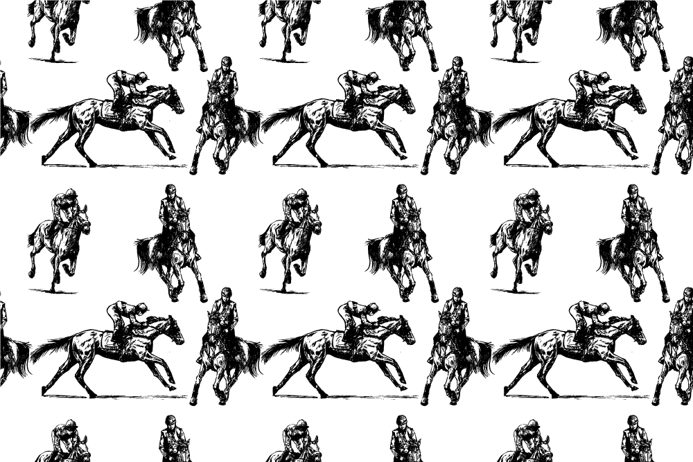乙烯基地毯动物黑白马图案 - TenStickers