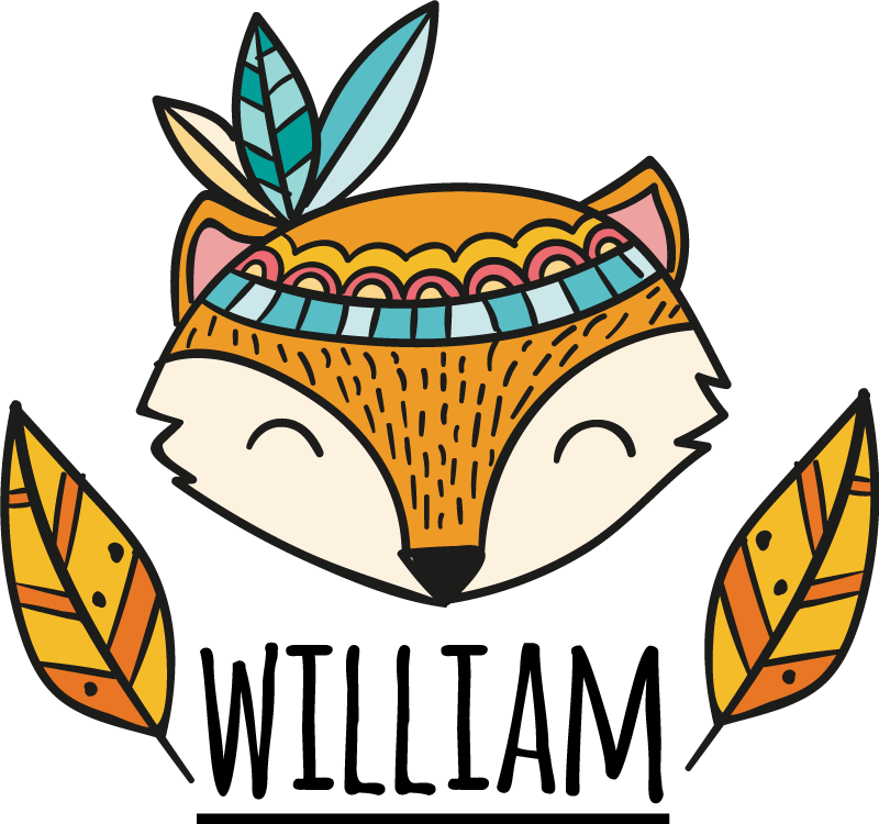 乙烯基地毯动物北欧羽毛狐狸定制款 - TenStickers