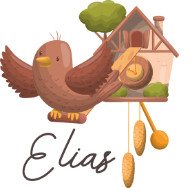 乙烯基地毯动物可定制的布谷鸟钟 - TenStickers