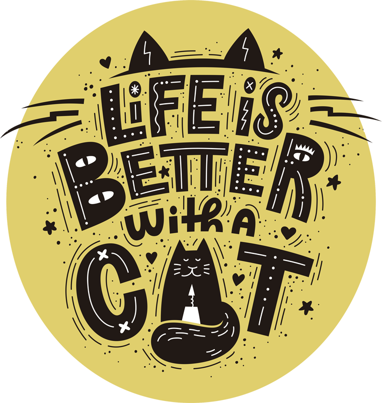 乙烯基地毯动物让生活因猫咪更美好 - TenStickers
