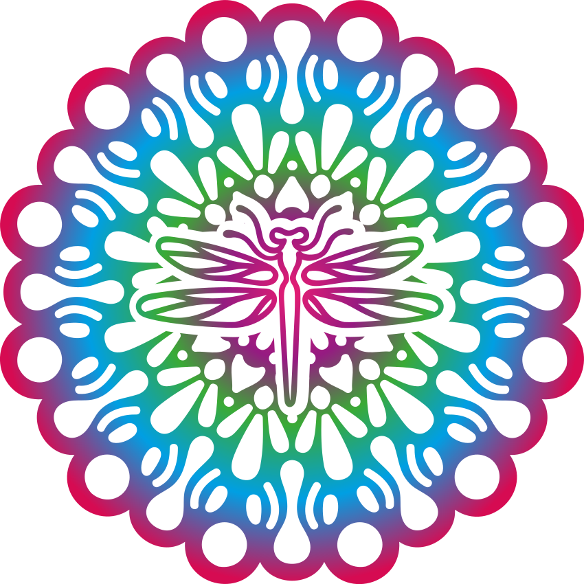 乙烯基地毯动物五彩蜻蜓曼陀罗 - TenStickers