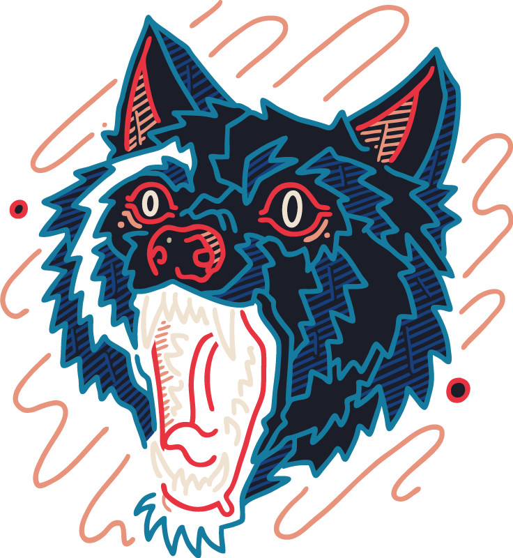 乙烯基地毯动物嚎叫的狼图案 - TenStickers