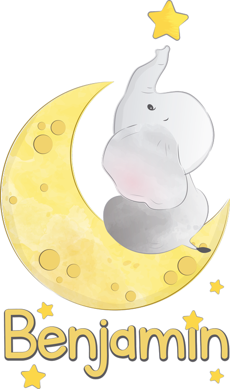 乙烯基地毯动物 月亮与星星命名款 - TenStickers