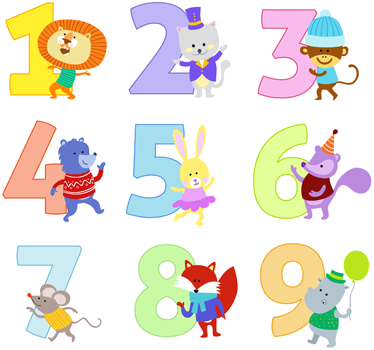 乙烯基地毯动物为孩子们提供多彩数字 - TenStickers