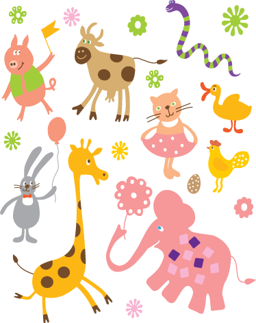 乙烯基地毯动物色彩斑斓的生物 - TenStickers