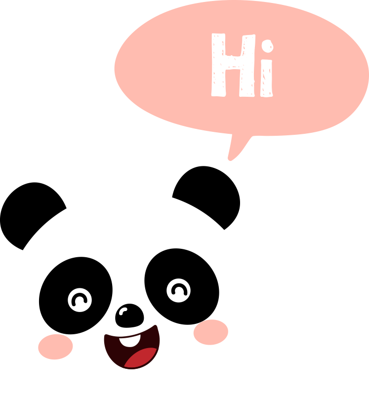 乙烯基地毯动物卡通熊猫在打招呼 - TenStickers