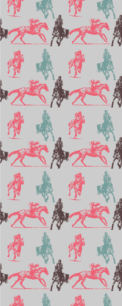 乙烯基地毯动物灰色背景马图案多种颜色 - TenStickers