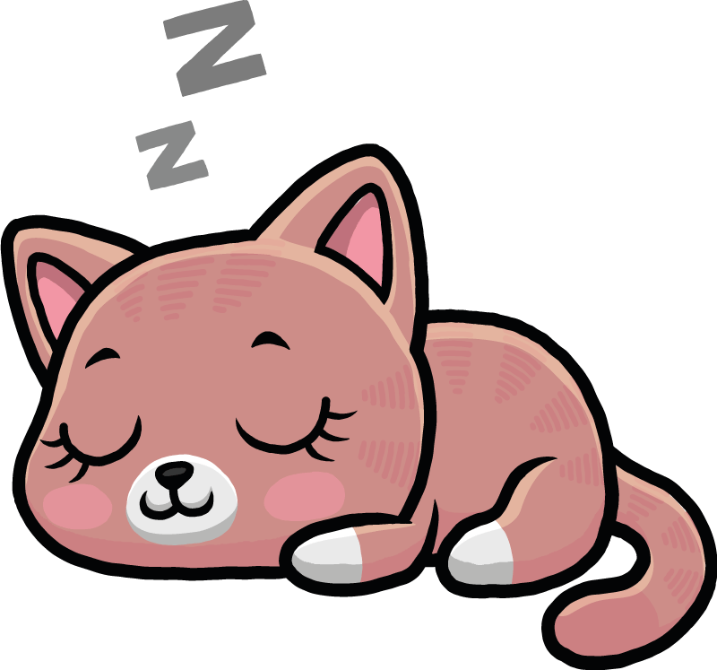 乙烯基地毯动物睡觉的猫插图 - TenStickers