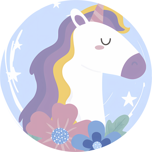 乙烯基地毯动物亮发独角兽 - TenStickers