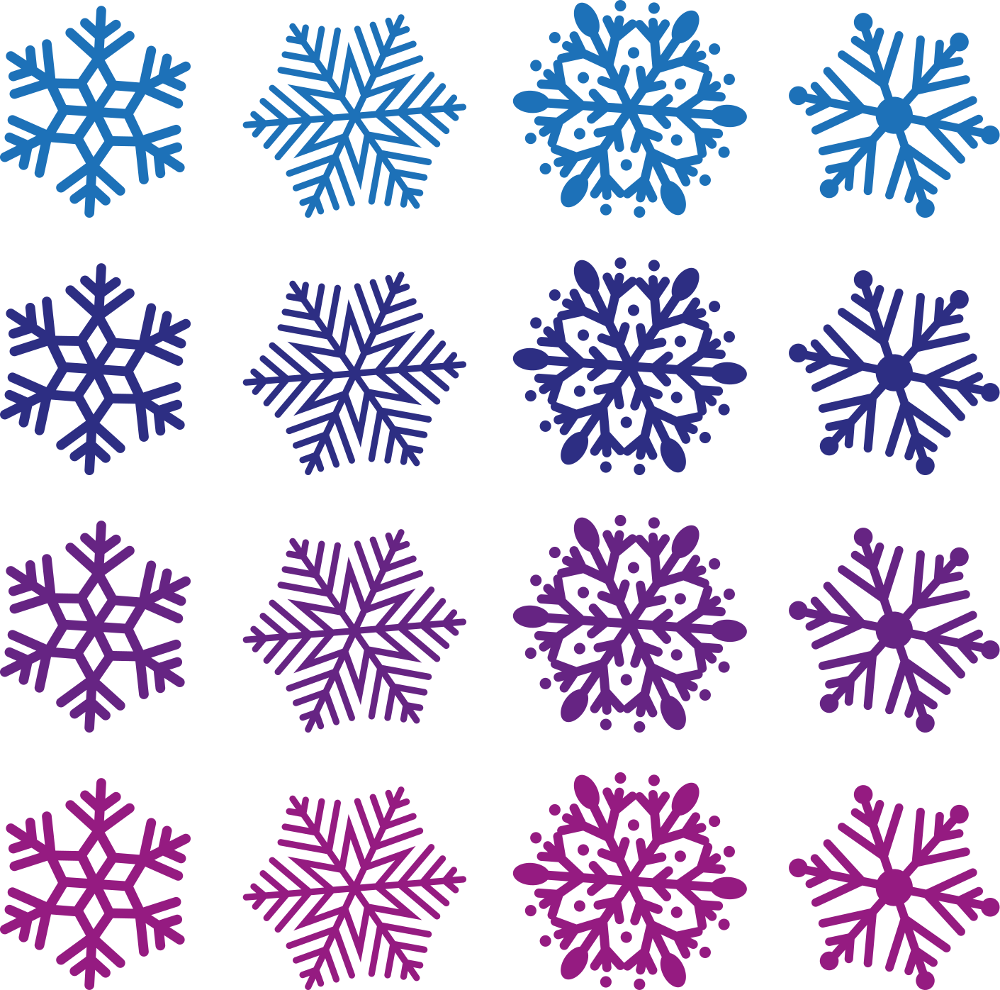 乙烯基地毯圣诞紫色和蓝色雪花包 - TenStickers