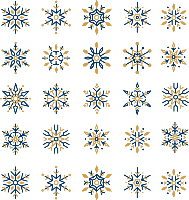 乙烯基地毯圣诞25种独特雪花 - TenStickers