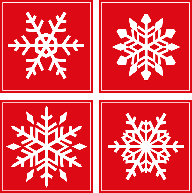 乙烯基地毯圣诞红色雪花瓷砖 - TenStickers