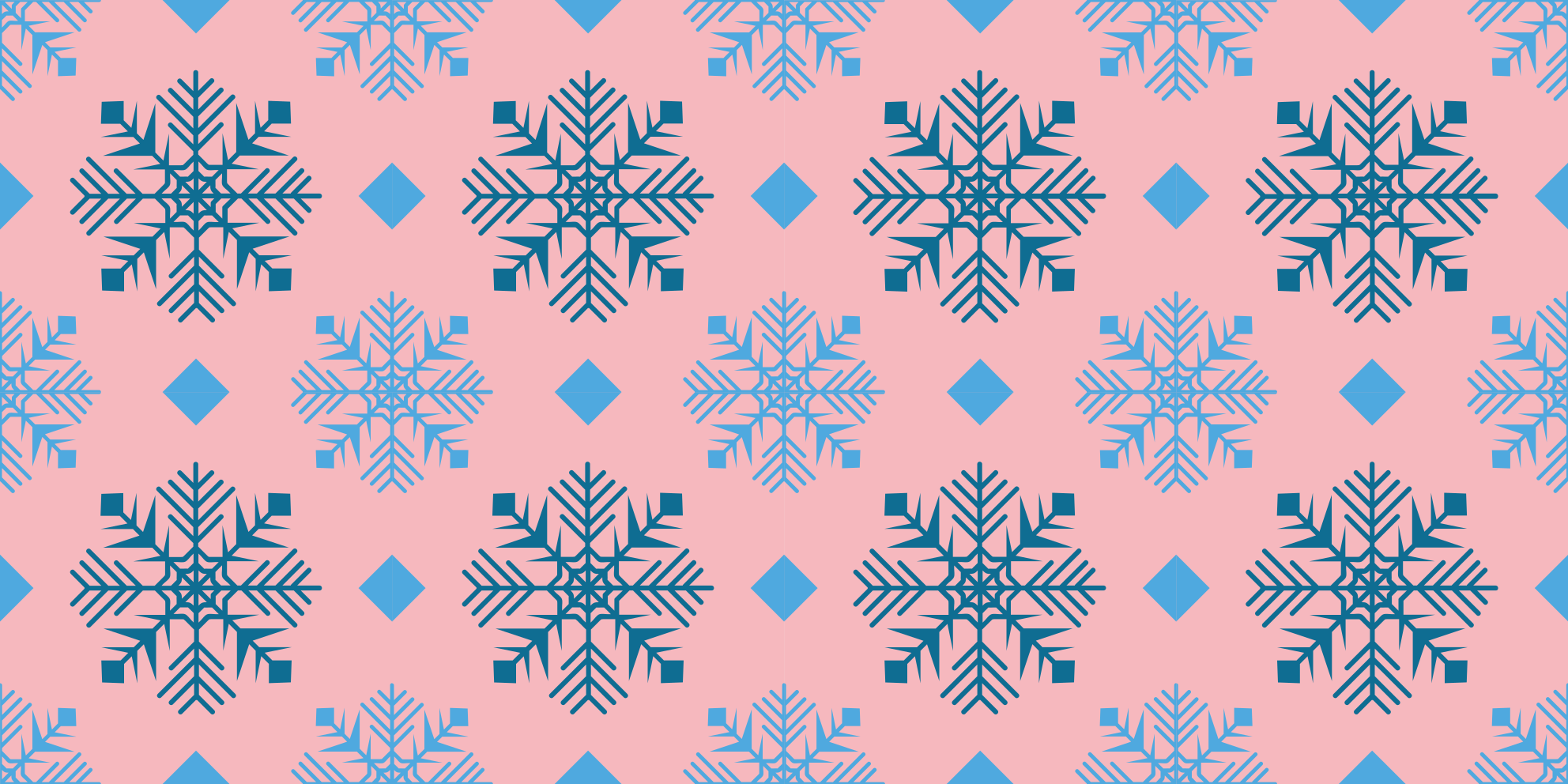 乙烯基地毯圣诞粉蓝雪花图案 - TenStickers