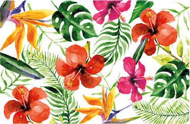 乙烯基花草地毯色彩斑斓的 monstera - TenStickers