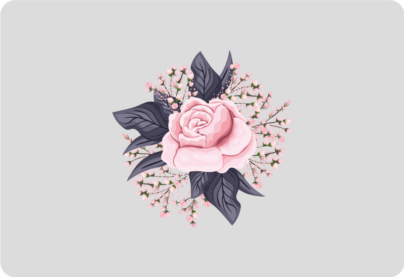 乙烯基花草地毯，粉色惊艳花卉设计 - TenStickers