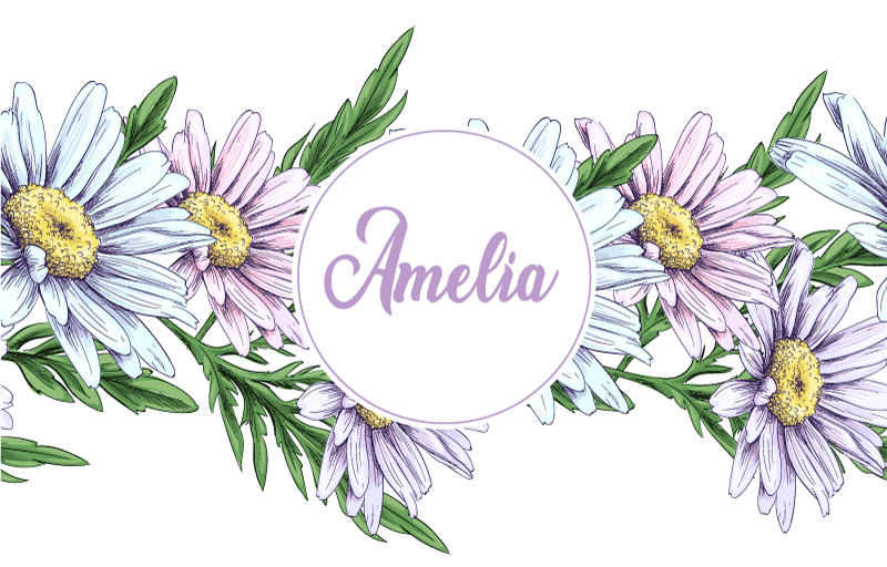 乙烯基花草地毯 雏菊设计加名字 - TenStickers