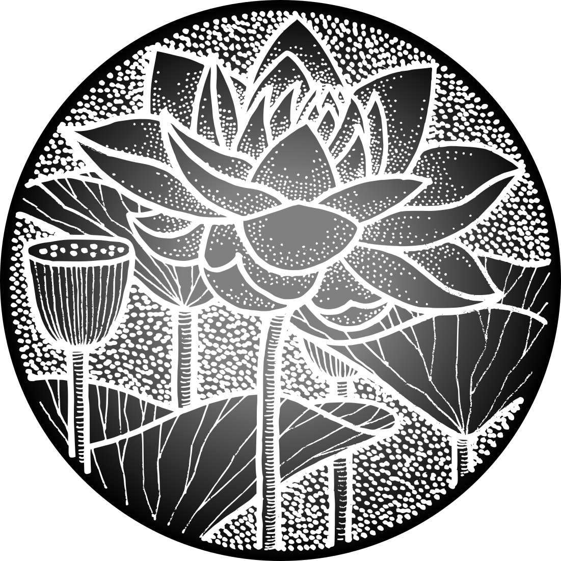 乙烯基花草地毯莲花传统风格 - TenStickers