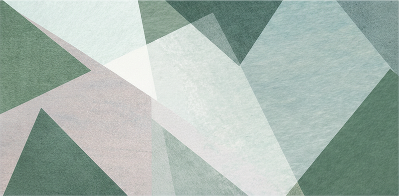 乙烯基地毯几何鼠尾草绿色几何叠加 - TenStickers