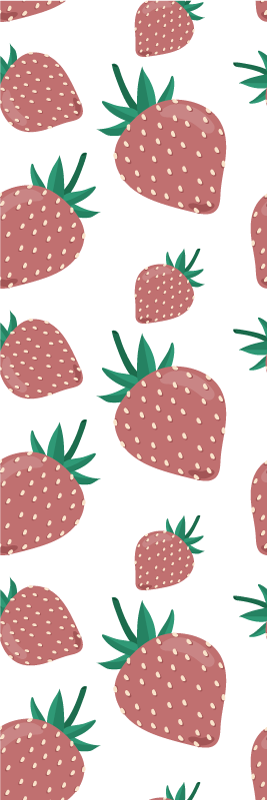 乙烯基厨房地毯 彩色手写草莓图案 - TenStickers