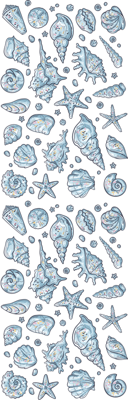 乙烯基地毯浴室贝壳素描淋浴 - TenStickers