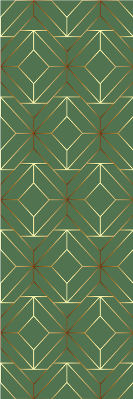 乙烯基地毯几何金边绿方块 - TenStickers