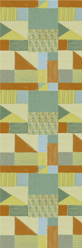 乙烯基地毯几何拼接彩色三角形设计 - TenStickers