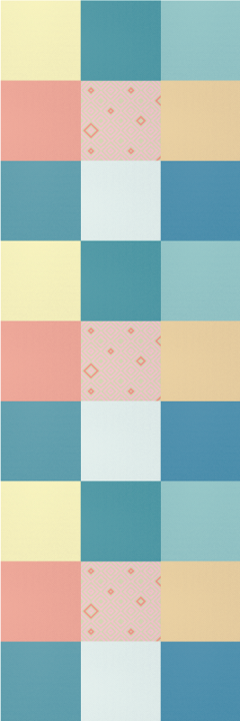 乙烯基地毯几何拼接彩色复古图案 - TenStickers