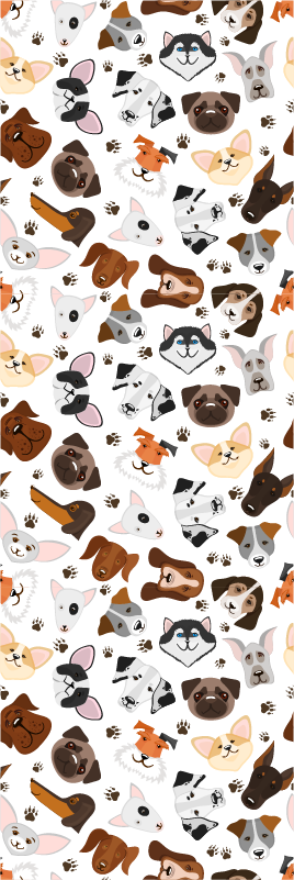 卧室乙烯基地毯繁殖犬头 - TenStickers