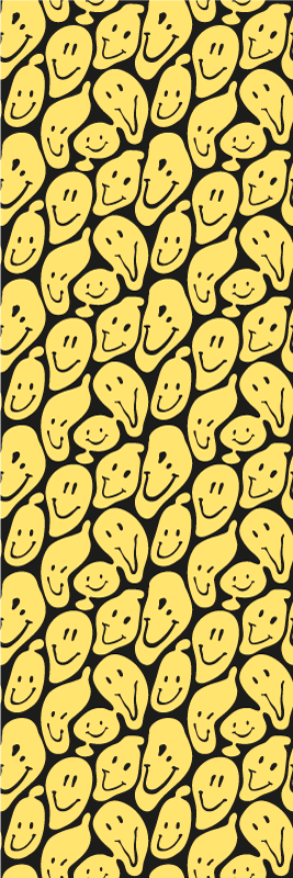 卧室乙烯基地毯涂鸦微笑脸设计 - TenStickers