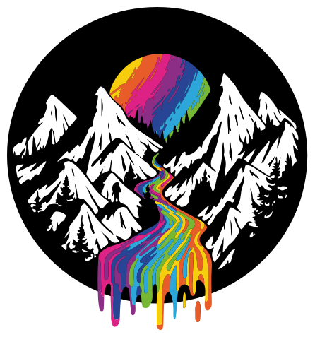 乙烯基地毯特性展现彩虹山景 - TenStickers