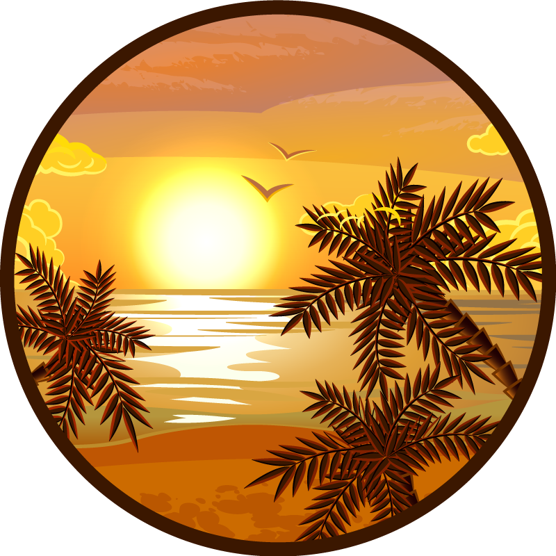 乙烯基地毯特性宁静日落景观 - TenStickers