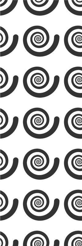 卧室乙烯基地毯黑白催眠复古螺旋图案 - TenStickers