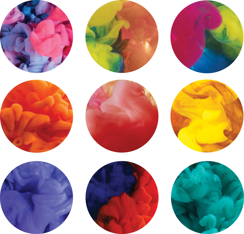 乙烯基地毯几何彩色烟雾贴纸套装 - TenStickers