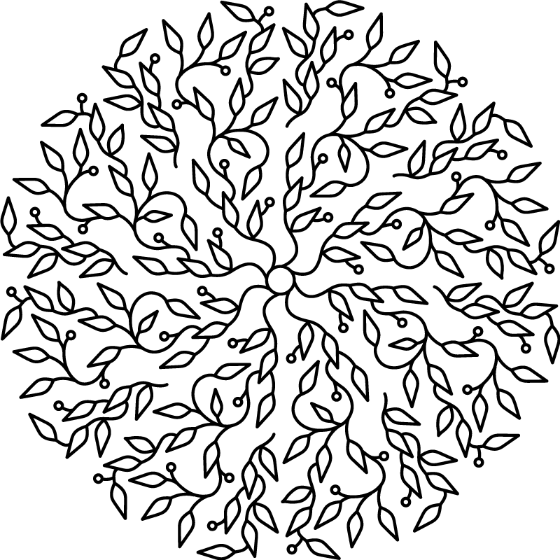 乙烯基地毯几何生命树抽象图 - TenStickers