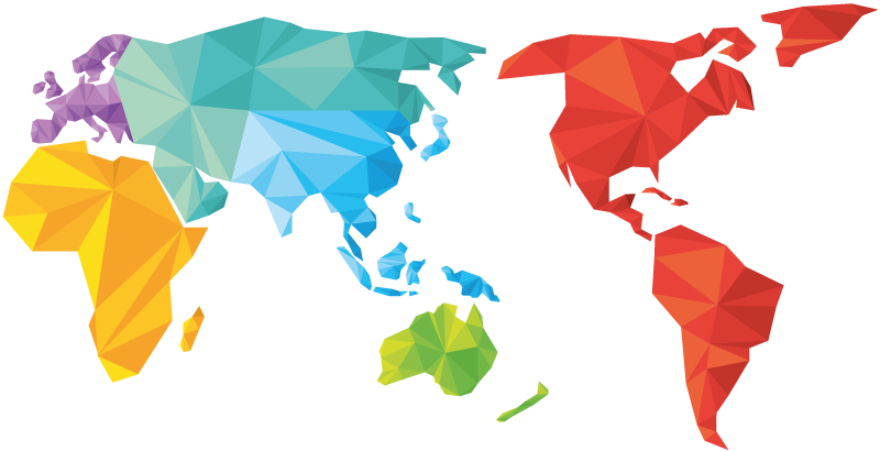 乙烯基地毯几何世界地图几何色彩 - TenStickers