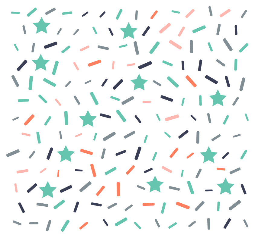 乙烯基地毯几何星星与洒落的彩屑 - TenStickers