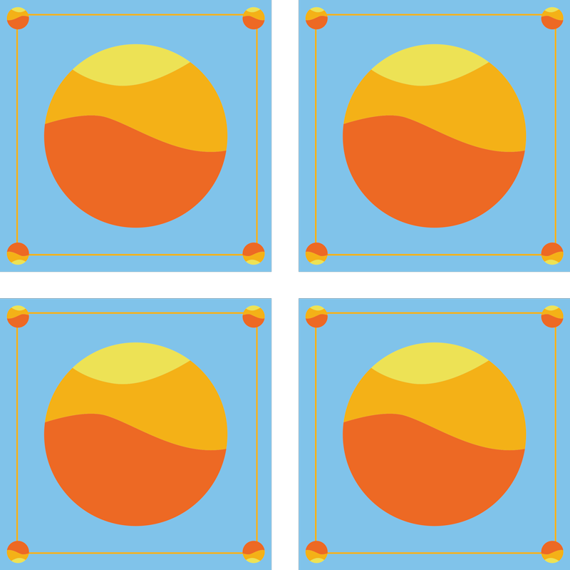 乙烯基地毯几何色彩丰富的几何圆圈 - TenStickers