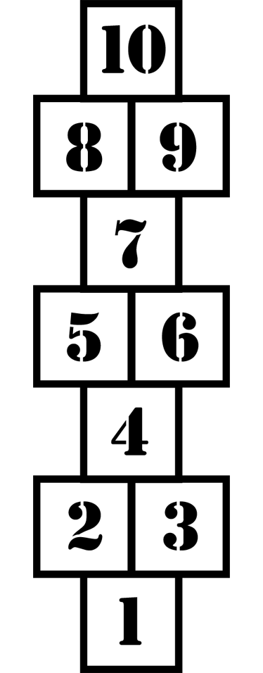 乙烯基地毯游戏现代跳房子儿童地垫 - TenStickers