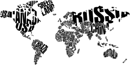 乙烯基地毯世界地图国家名称 - TenStickers
