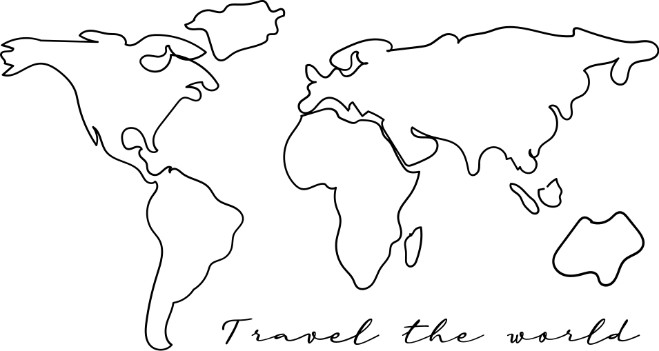 乙烯基地毯全球旅行地图文字款 - TenStickers