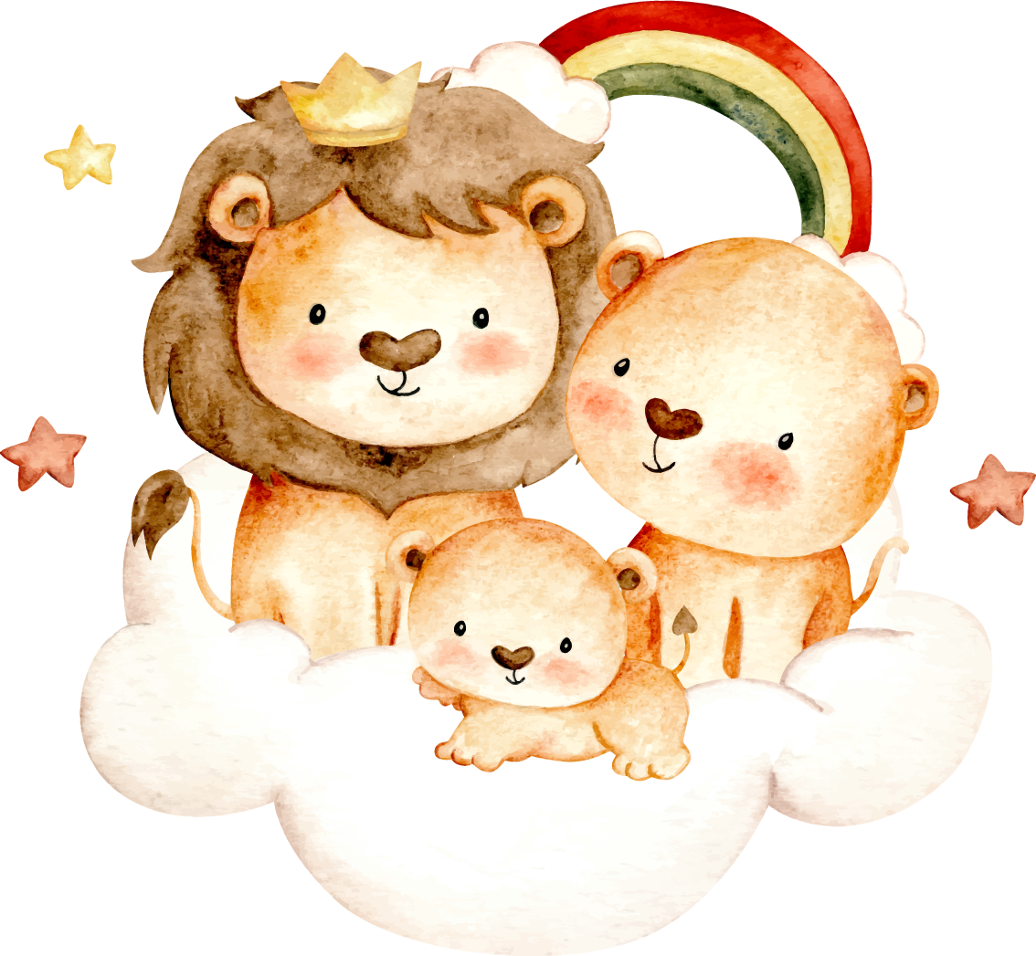 乙烯基地毯 儿童 宝宝动物与星星和云朵 - TenStickers