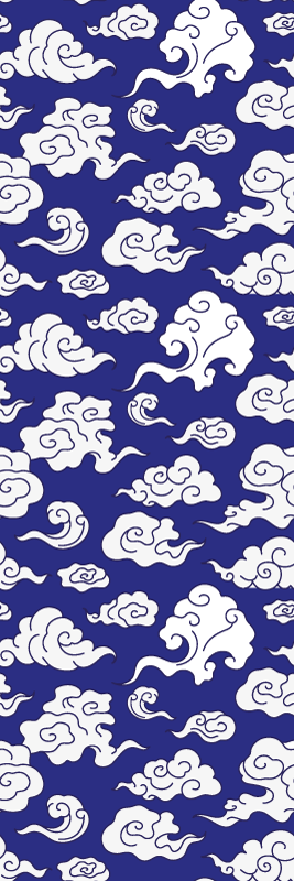 乙烯基地毯浴室白云蓝天剪影 - TenStickers