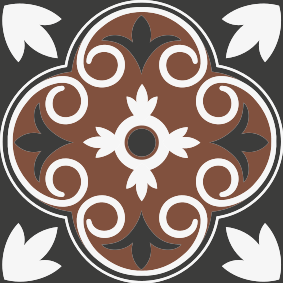 乙烯基地毯浴室灰棕色复古图案 - TenStickers