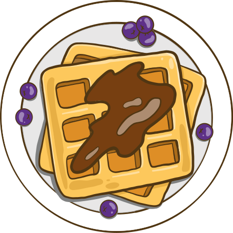 乙烯基厨房地毯比利时华夫饼插画贴纸一 - TenStickers