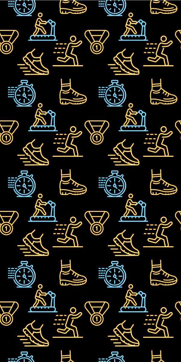卧室乙烯基地毯在黑色背景上奔跑的霓虹矢量图标 - TenStickers