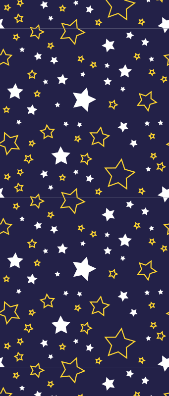 卧室乙烯基地毯夜空中的白色与黄色星星 - TenStickers