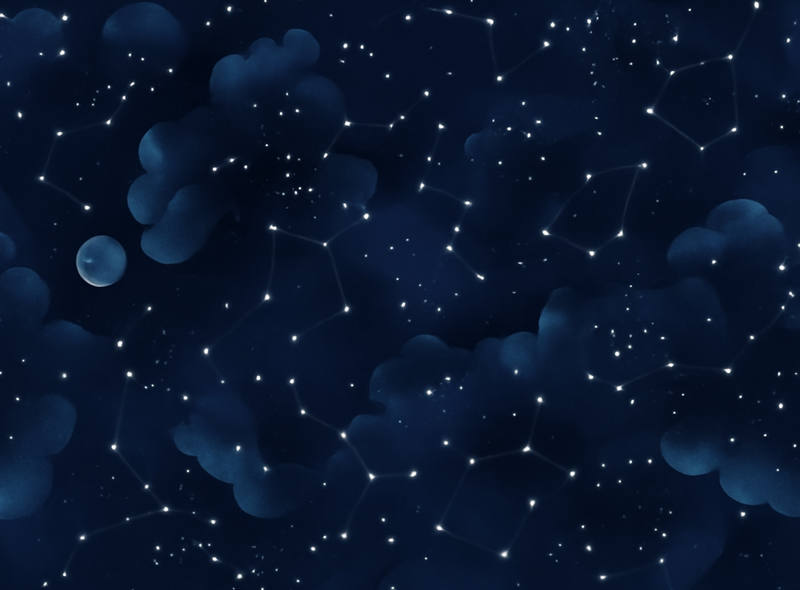 卧室乙烯基地毯，深蓝星空设计 - TenStickers